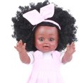 thumbnail image 2 of Afroamericano Reborn Simulación Negro Esmalte completo Baby Doll Girl Toy (Q), 2 of 5