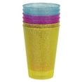 Way to Celebrate! Solid & Glitter Plastic 16oz. Cups, Assorted, 6ct