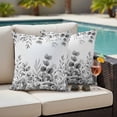 thumbnail image 4 of Black Eucalyptus Leaves Outdoor Pillow Covers Pack of 2 Summer Plants Leaf Floral Farmhouse Waterproof Throw Pillow Covers Decorative Cushion Cases for Patio Garden Tent Balcony Couch 18x18 inch, 4 of 9