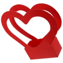 Healifty Heart Shaped Red Flower Packing Box for Roses Gypsophila and Small Chrysanthemums