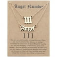thumbnail image 2 of 2 Pcs Collier Ange et Chiffres Anglais Anciens Bijoux de Numérologie pour Femmes Plaqué Acier Inoxydable, 2 of 9