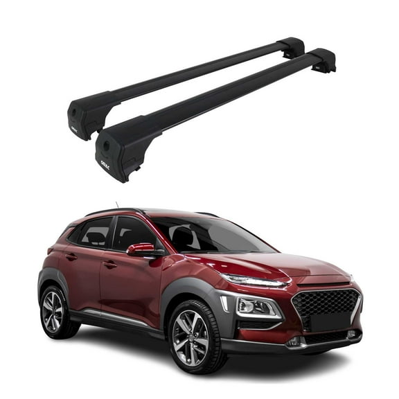Alu Roof Racks Cross Bars Luggage Carrier for Hyundai Kona 2018-2023 Black 2Pcs