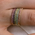 thumbnail image 7 of 14K Gold Amethyst Half Eternity Band, Stacking Matching Band, Thin Dainty Band, Engagement Ring Gift For Her, Half Eternity Band, 7 of 7