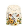 thumbnail image 2 of Xoenoiee Kids Hoodies Pull-Over Hoodies Hooded Sweatshirt with Front Kangaroo Pocket Long Sleeve Tops for Traveling Hiking Running, Sunflower Butterfly Daisy Cattle Cow Pattern, L, 2 of 7