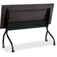 thumbnail image 2 of Lorell Mahogany Flip Top Training Table Rectangle Top - Four Leg Base - 4 Legs - 60" Table Top Width x 23.60" Table Top Depth - 29.50" Height x 59" Width x 23.63" Depth - Assembly Required - Black, Ma, 2 of 6