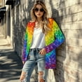 thumbnail image 5 of SCRAWLGOD Colorful Heart Cardigans for Women Trendy Fall Cardigan Sweaters for Women Lightweight Long Sleeve Cardigan for Women with Pockets Size XL Soft Women Jackets Casual, 5 of 7
