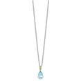 thumbnail image 5 of Auriga Fine Jewelry 925 Sterling Silver with14K Accent Rh-plated Sky Blue Topaz and Peridot Necklace for Women 20", 5 of 6