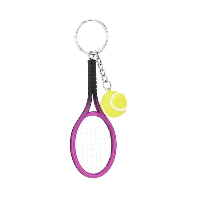 MKHSQHDG Today's Deals Tennis Keychain Mini Tennis Rackets with Ball Keychain Key Ring