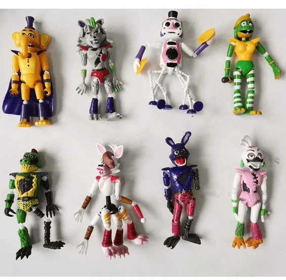 FNAF Action Figures, 6 PCS Toy Figures, 5.5 Inches Collectible Toys Set with Ball Joint Connection Light, Cake Toppers for Video Games Fans Boys, Girls, Kids Adults as Gifts
