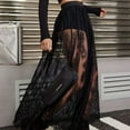 thumbnail image 4 of Women 2 in1 Flowys Meshes Lace Maxi Skirts A Line Long Skirt with Shorts Bottom Festival Raves Clothes Halloween Costume, 4 of 8