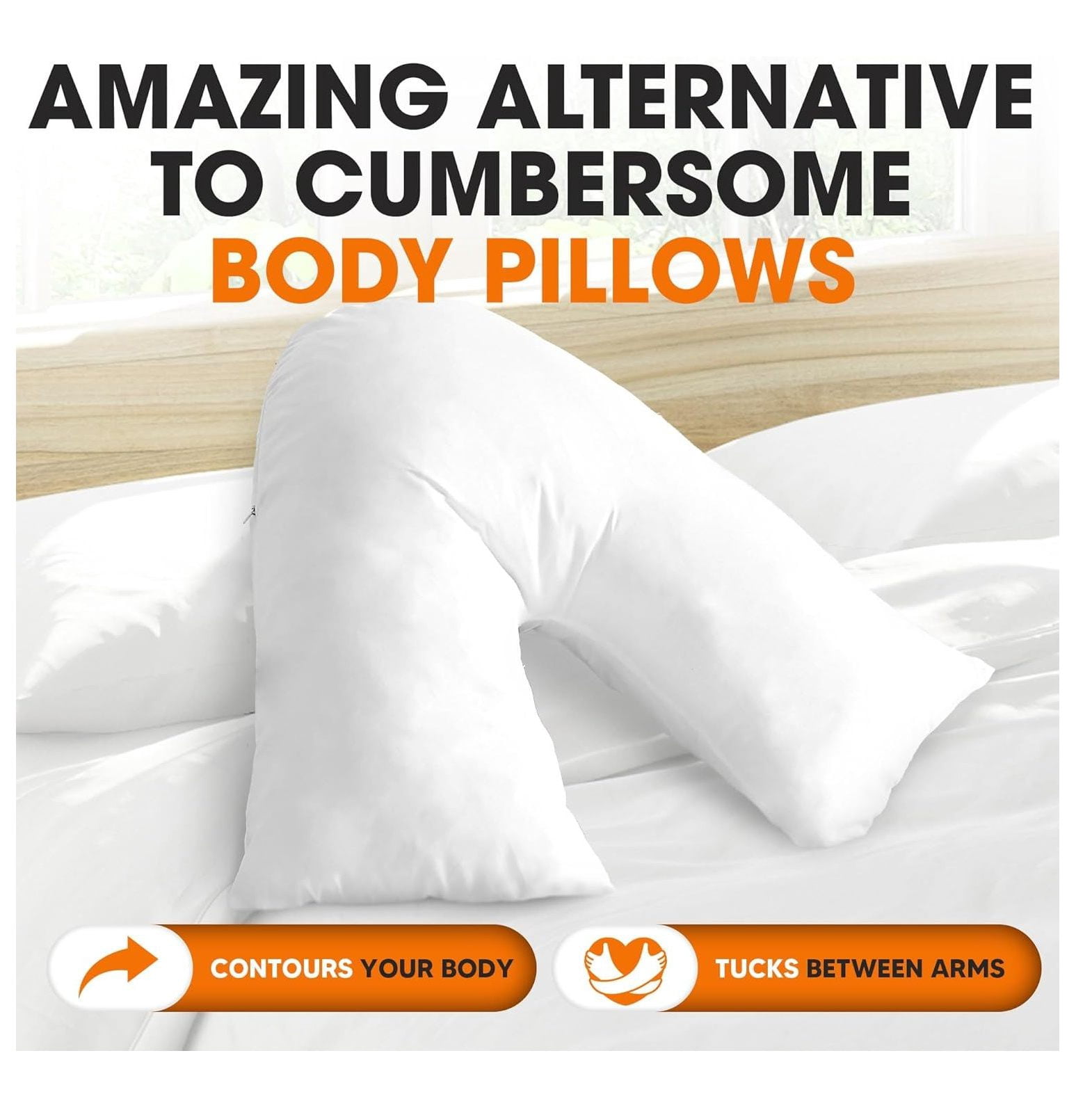 CodYinFI Oversized V Shaped Body Pillow for Pregnancy, Side Sleepers, Neck and Shoulder Support with Zippered Cover