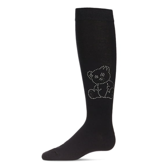 MeMoi Crystal Bear Knee-High Socks - Girls - Female, 6, Dark Gray Heather