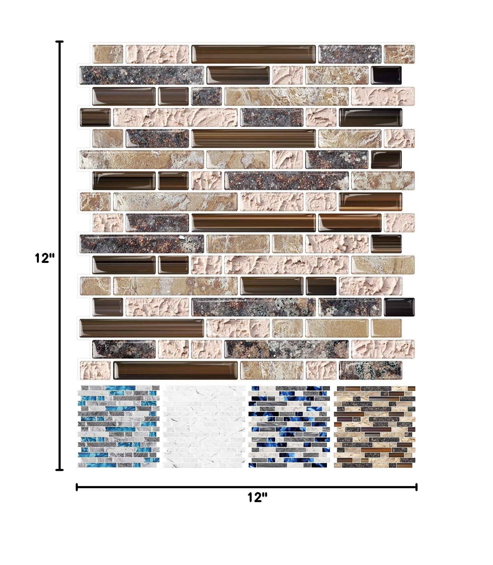 10-sheet Peel And Stick Wall Tile  Self-adhesive Kitchen Backsplash In Sandstone (thicker Design)