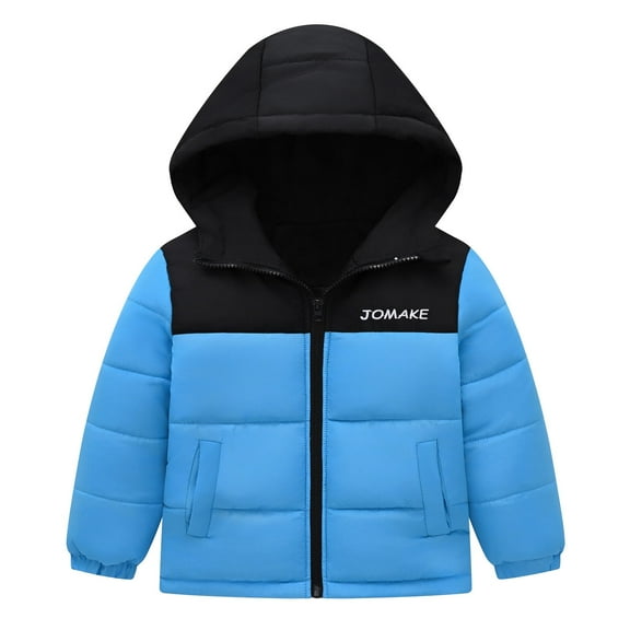 Toddler Kids Winter Coat,Boys Puffer Coat with Pocket Zipper Hooded Coat Long Sleeve Windproof Winter Thicken Coat Hooded Jacket Boys Winter Coat Size 2-3 Years