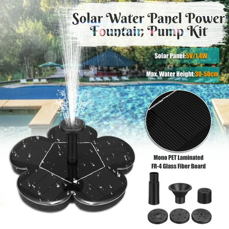 Patio Pond Design Ideas Solar Fountain Pump, 7.5V 1.5W Solar Bird Bath Outdoor Fountain Pump Solar Panel Kit Submersible Water Pump for Pond, Garden or Patio, Flower Shape Design ()