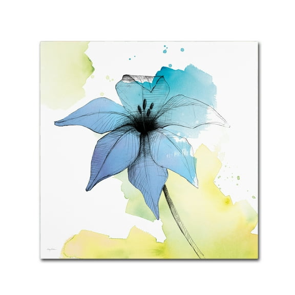 Trademark Fine Art 'Watercolor Graphite Flower V' Canvas Art by Avery Tillmon