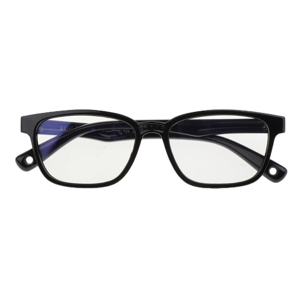 Gafas para niños con marco de silicona que bloquea la luz azul y protección UV4 para computadora flexible. Negro