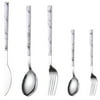 Mobutofu 5Pcs Tableware Set Stainless Steel Homey Style For Family Dining 11.0In
