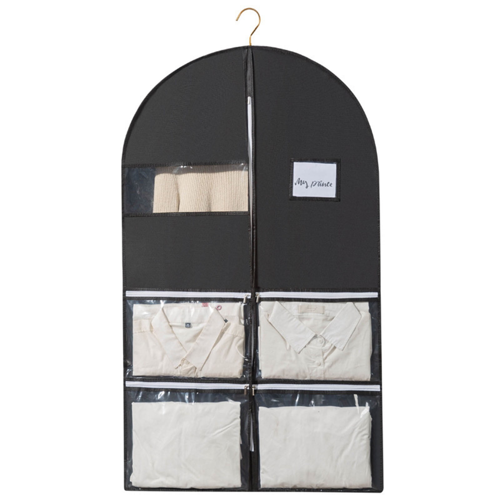 1-3PC Suit Bags Hanging Garment Bags with Window for Coats Jackets Dresses Closet Organizer Space Saving Storage Solution for Travel Packing Non Woven