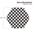 thumbnail image 2 of Leather Coasters with Heat-resistant for Drinks, Black and White Checkerboard -标题2 Hexagon, 2 of 5