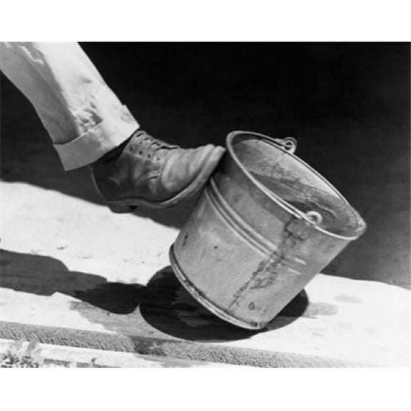 Posterazzi SAL2555572 Persons Leg Kicking a Bucket of Water Poster Print - 18 x 24 in.