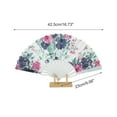 thumbnail image 2 of Unique Bargains 1 Pc Floral Folding Fan for Masquerade Blue Silk Fabric, 2 of 5