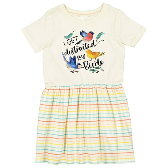 Inktastic I Get Distracted by Birds Girls Toddler Dress