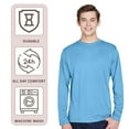 thumbnail image 6 of Team 365 Men's Zone Performance Long Sleeve T-Shirt, 100% Polyester Interlock Crewneck Tee Shirts (Black , L), 6 of 7