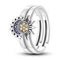 thumbnail image 4 of NARMO Romantic 925 Sterling Silver Adjustable Band Ring for Women, Sparkling Cubic Zirconia Stackable Sun Moon Hypoallergenic Birthday Jewelry Gift with Box, 4 of 9