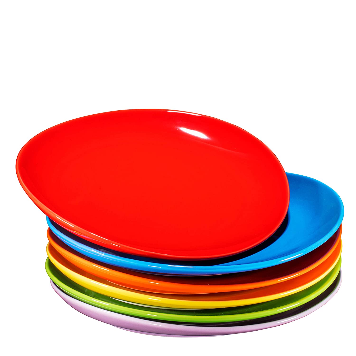 ProGrade 11" Curved Ceramic Restaurant Dinner Plates, Gradient Colors, Set of 6