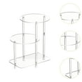 thumbnail image 6 of Fancyes Acrylic Display Acrylic Side Table Easy Assembly Compact Organizer 3 Layer NightStand for Kitchen Bedroom Doll Candies Round, 6 of 8