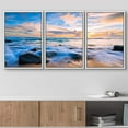 thumbnail image 2 of wall26 Framed Canvas Print Wall Art Set Tropical Beach Wave Rocky Shore Sunset Nature Wilderness Photography Realism Rustic Landscape Colorful for Living Room, Bedroom, Office - 16"x24"x3 W, 2 of 5