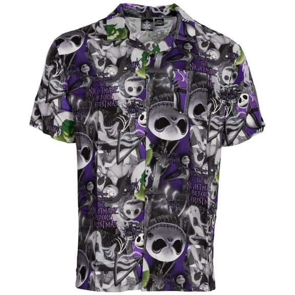 The Nightmare Before Christmas Jack Skellington All Over Print Adult Halloween Button Up Shirt