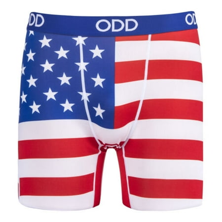 

Odd Sox American Flag Men s Boxer Briefs Underwear Red White Blue Print XX-Large
