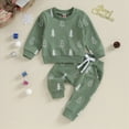 thumbnail image 5 of Towmus 2PCS Toddler Boys Girls Christmas Fall Winter Clothes Set Long Sleeve Sweatshirts Pants Sets 2 Piece Sweatsuit Outfit, 5 of 7
