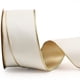 thumbnail image 1 of Cintas de terciopelo alambradas en color marfil y dorado, 10 m, 6,35 cm de ancho, 1 of 7