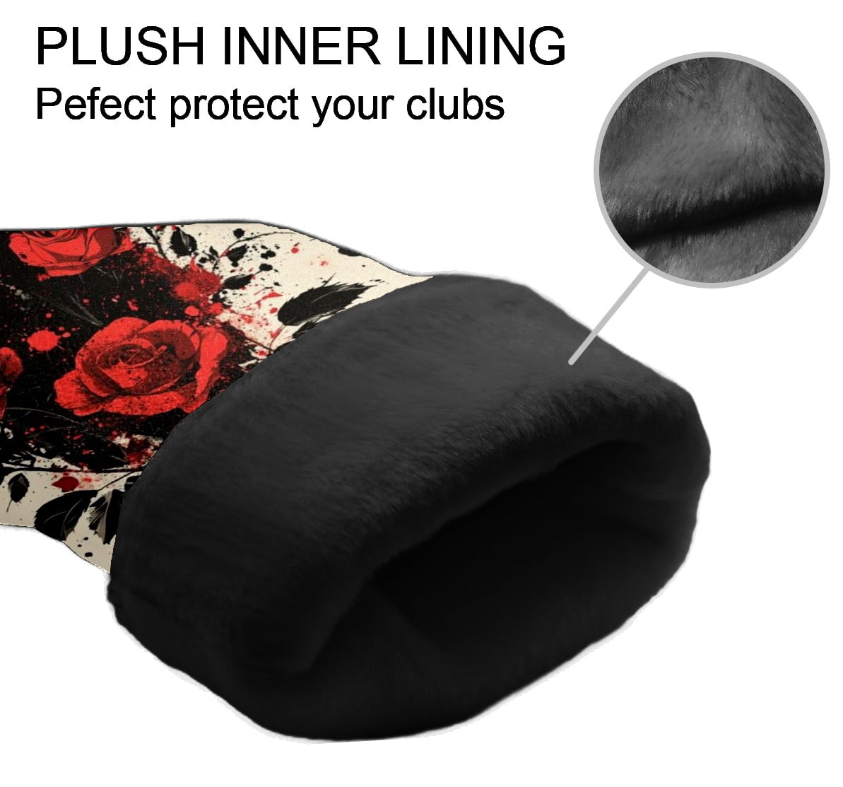 Golf Club Covers PU Leather Waterproof Head Covers for Fairway Woods Hybrids Rose Cat Unisex Fits Most Brands