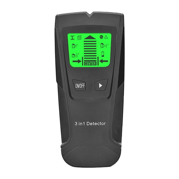 Detector de vigas multiescáner, sensor de pared para vigas, centrado de vigas de madera y metal, detector de voltaje CA, cables con corriente, sin batería (negro)