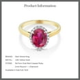 thumbnail image 5 of Gem Stone King 10K Two-Tone Gold Oval Red Created Ruby and Diamond Halo Engagement Ring 2.00 Ct (Size 9.5), 5 of 5