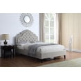 thumbnail image 3 of Oliver and Smith Full Upholstered Platform Bed Frame 51 Inch Tall Button Tufted Linen Headboard No Box Spring Needed Wood Slats Easy Assembly Light Grey, 3 of 6