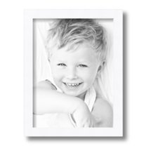 ArtToFrames 9" x 12" Satin White Picture Frame, 9x12 inch White Wood Poster Frame (WOM-4655)