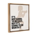 thumbnail image 4 of Stupell Industries Not Easy But Worth It Inspirational Painting Brown Floater Framed Canvas Art Print Wall Art, 25 x 31, 4 of 10