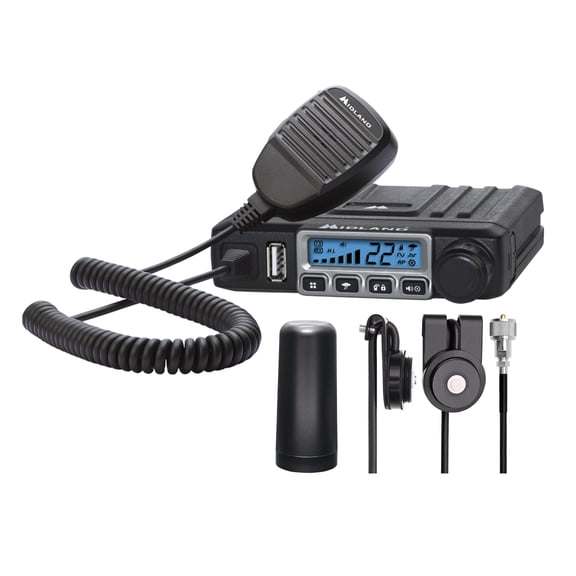 Midland – MXT115VP3-15 Watt GMRS Micromobile 15 Channels - 3dB Gain Universal Lip Mount Antenna