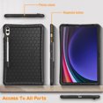 thumbnail image 3 of Fintie Silicone Case for Samsung Galaxy Tab S10 Plus 2024/ S9 Plus/ S9 FE Plus 5G 12.4 Inch 2023, [S Pen Holder] Honey Comb Series Kids Friendly Light Weight Shock Proof Protective Cover, Black, 3 of 9