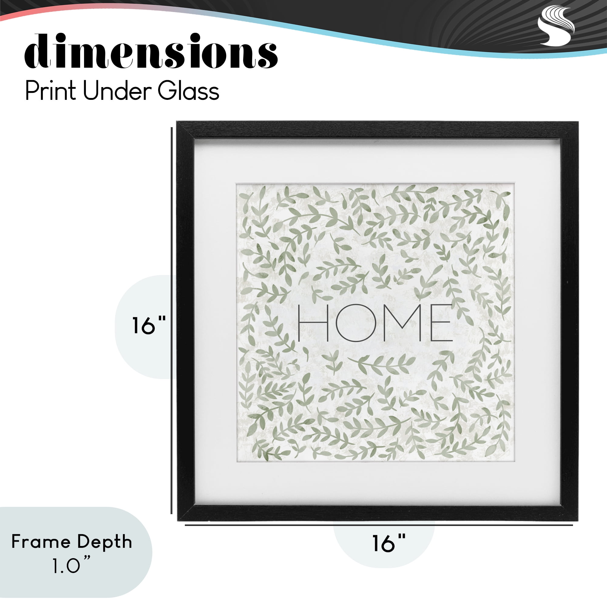 Stupell Industries Curved Ivy Sprigs Greenery Black Framed Print Under Glass, design by SD Graphics Studio