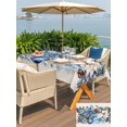 thumbnail image 4 of Outdoor Tablecloth with Umbrella Hole and Zipper, Blue Christmas Poinsettia Rectangle Table Cloth 52x70 Inch Waterproof Tablecloth, Xmas Botanical Balls Snowflake Rustic Picnic Table Cover for Patio, 4 of 7