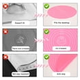 thumbnail image 6 of Trianu 2 Pcs Silicone Baking Mat Round Baking Mat Cake Mat with Measurements Non Stick Dough Rolling Mat Pastry Mat for Making Cookies Macarons Bread Baking Accessories (Pink), 6 of 7