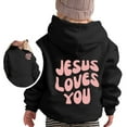 thumbnail image 4 of WRTFVZA Red Hoodie for Teen Girls, Jesus Loves You Hoodie Sweatshirts Girls' Fashion Clothes (Toddler, Black, 3-4 Years), 4 of 4