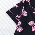 thumbnail image 5 of Womens Cute Pajamas 2 Piece Sleepwear Shorts Sets Short Sleeve Button Up Shirts Pjs Lounge Wear Black, S, 5 of 7