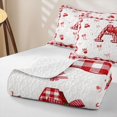 thumbnail image 4 of jejeloiu Red Bow Cherry Monogram A Bed Spread Queen For Girls,Coquette Bow Tie Initial Queen Coverlet Set For Kids,3-Piece, 4 of 7